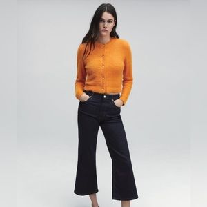 NWT RARE ZARA Faux Fur/Eyelash Sweater/Cardigan with jeweled buttons